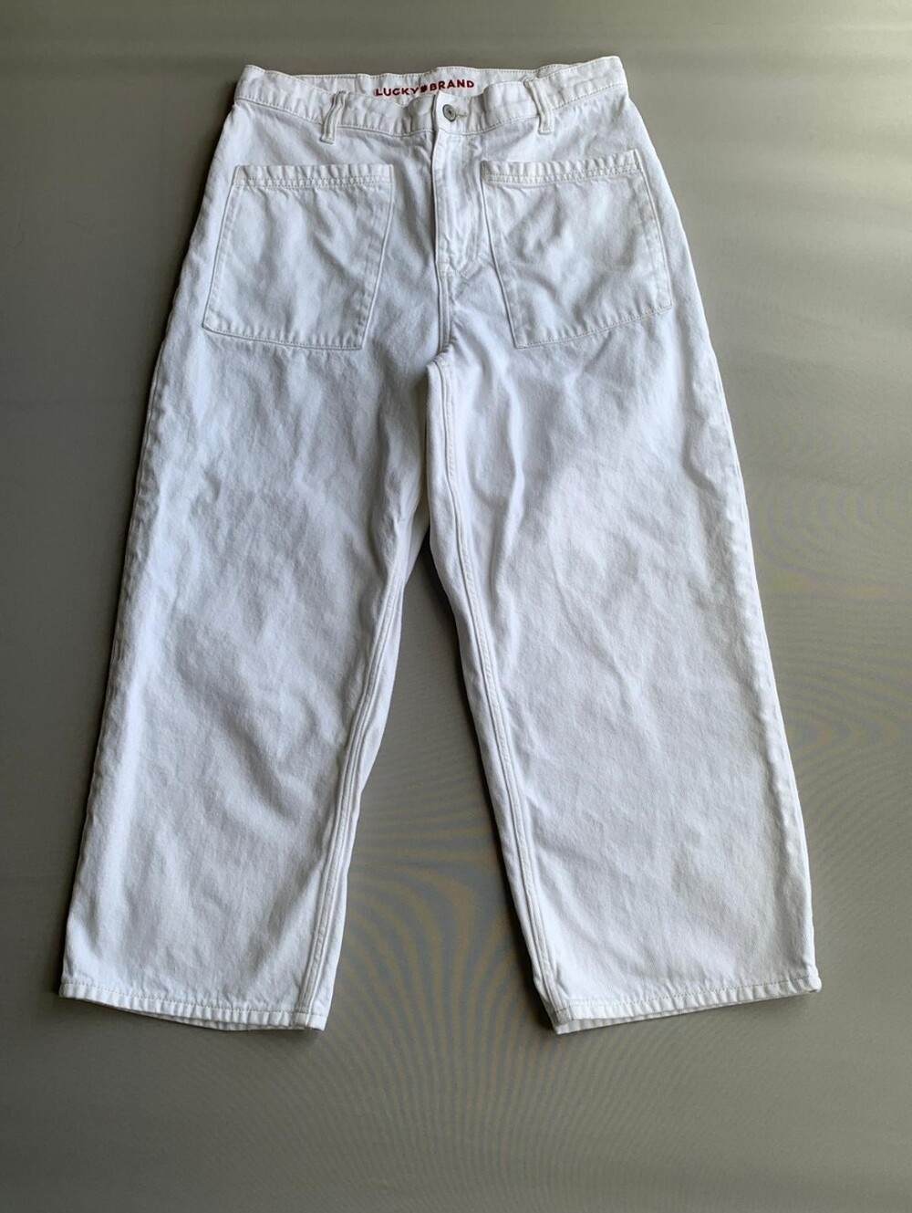 Lucky Brand White Relaxed Straight-Leg Jeans